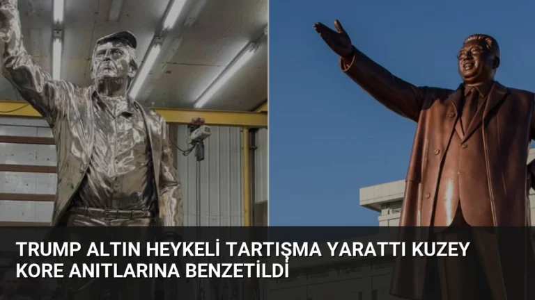 Trump Altın Heykeli Tartışma Yarattı Kuzey Kore Anıtlarına Benzetildi