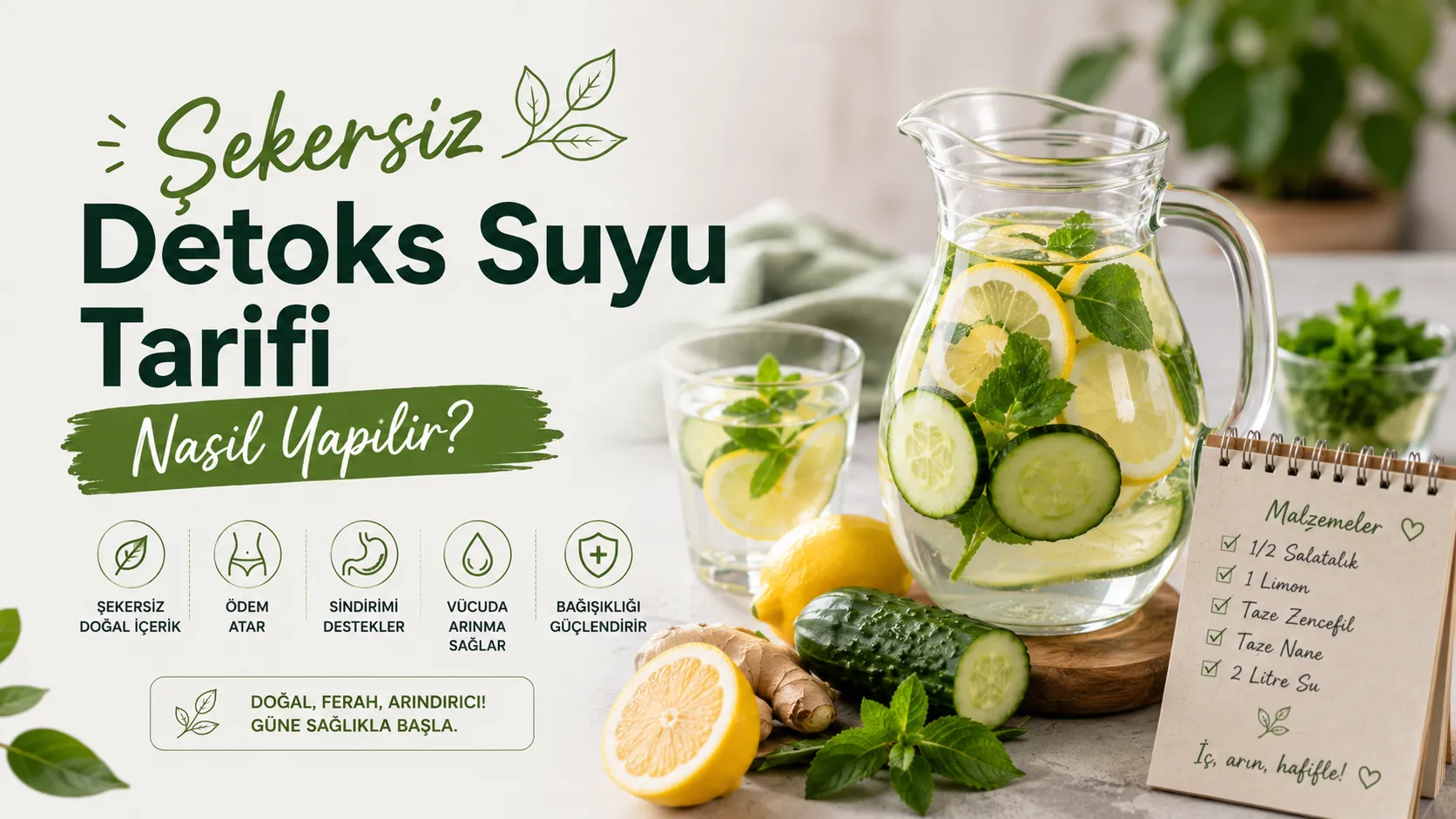 Şekersiz Detoks Suyu Tarifi Nasıl Yapılır?