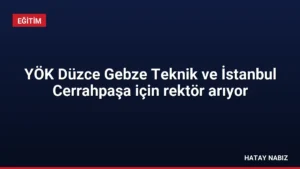 YÖK Düzce Gebze Teknik ve İstanbul Cerrahpaşa için rektör arıyor