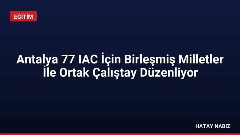 Antalya 77 IAC İçin Birleşmiş Milletler İle Ortak Çalıştay Düzenliyor