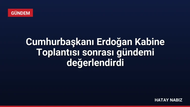 Cumhurbaşkanı Erdoğan Kabine Toplantısı sonrası gündemi değerlendirdi