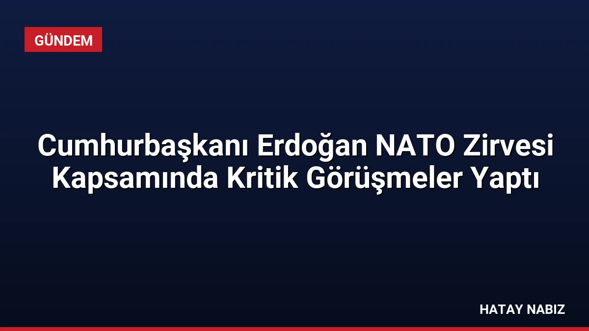 Cumhurbaşkanı Erdoğan NATO Zirvesi Kapsamında Kritik Görüşmeler Yaptı