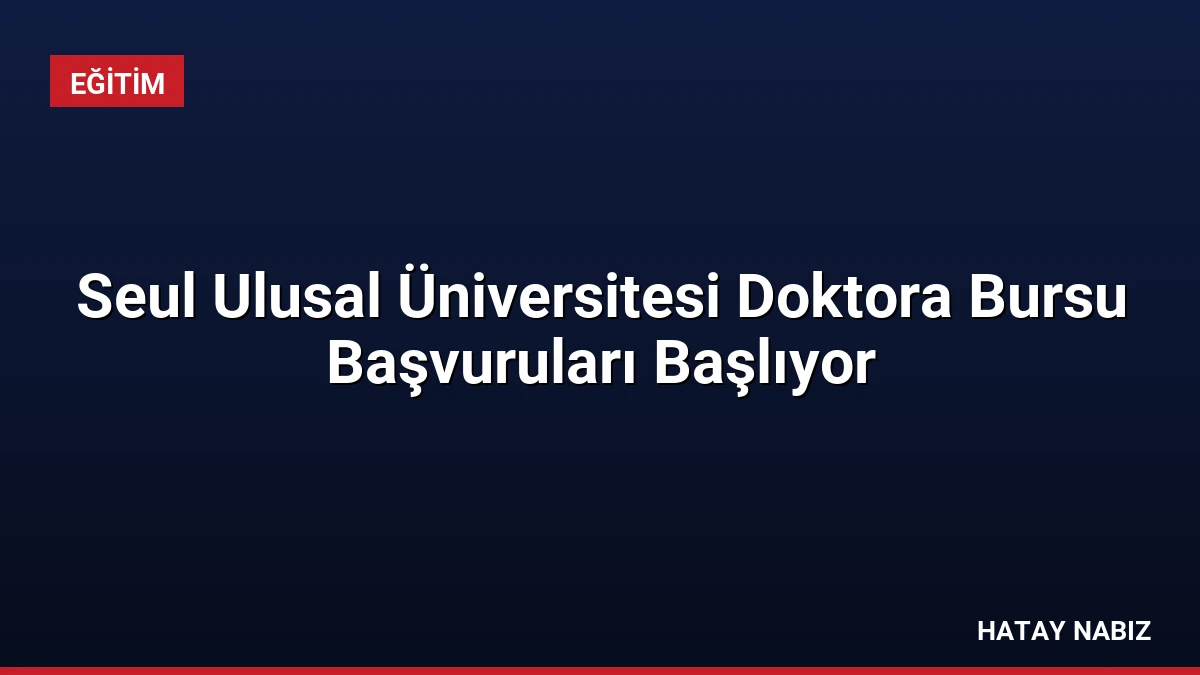 Seul Ulusal Üniversitesi Doktora Bursu Başvuruları Başlıyor