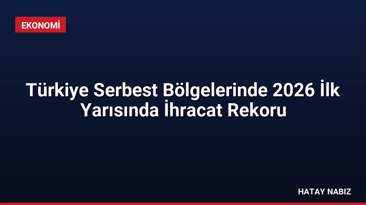 Türkiye Serbest Bölgelerinde 2026 İlk Yarısında İhracat Rekoru