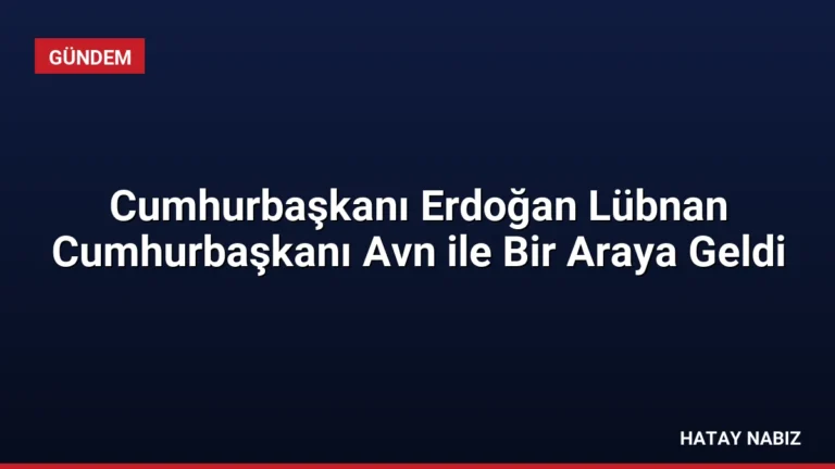 Cumhurbaşkanı Erdoğan Lübnan Cumhurbaşkanı Avn ile Bir Araya Geldi