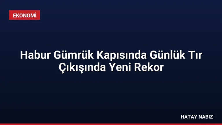 Habur Gümrük Kapısında Günlük Tır Çıkışında Yeni Rekor