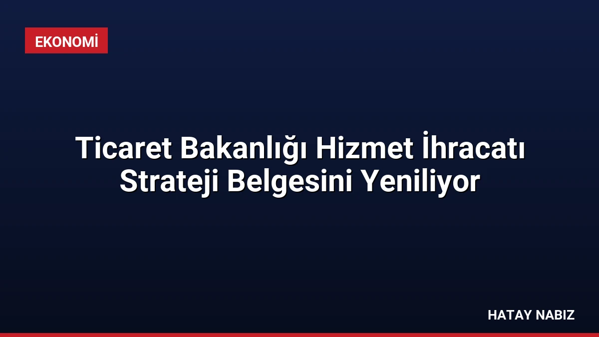 Ticaret Bakanlığı Hizmet İhracatı Strateji Belgesini Yeniliyor
