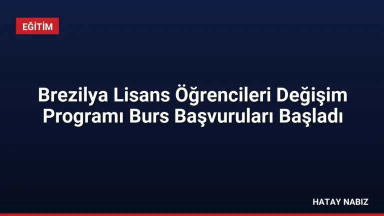 Brezilya Lisans Öğrencileri Değişim Programı Burs Başvuruları Başladı