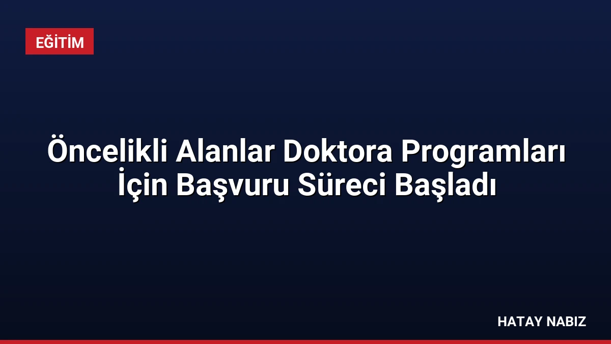 Öncelikli Alanlar Doktora Programları İçin Başvuru Süreci Başladı