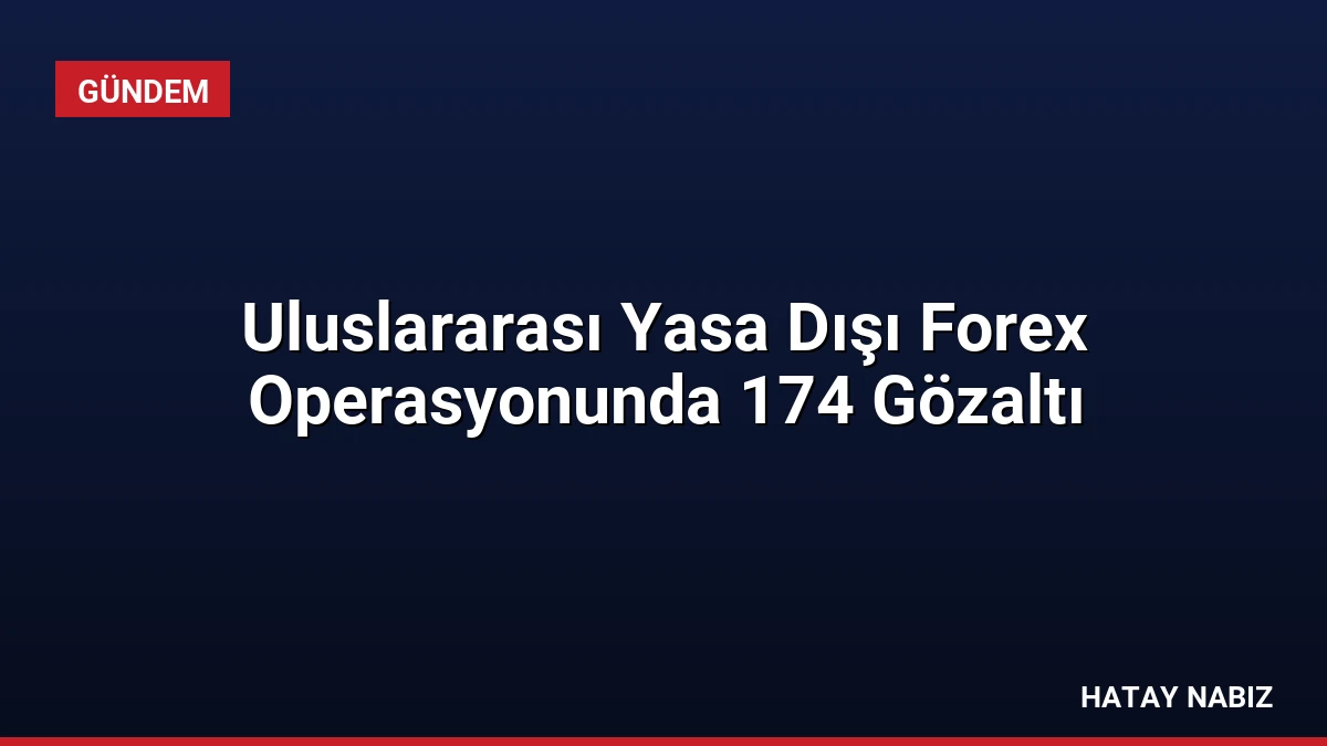 Uluslararası Yasa Dışı Forex Operasyonunda 174 Gözaltı