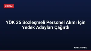 YÖK 35 Sözleşmeli Personel Alımı İçin Yedek Adayları Çağırdı