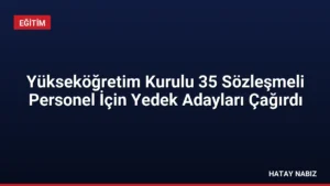 Yükseköğretim Kurulu 35 Sözleşmeli Personel İçin Yedek Adayları Çağırdı