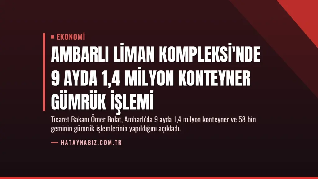 Ambarlı Liman Kompleksi'nde 9 Ayda 1,4 Milyon Konteyner Gümrük İşlemi