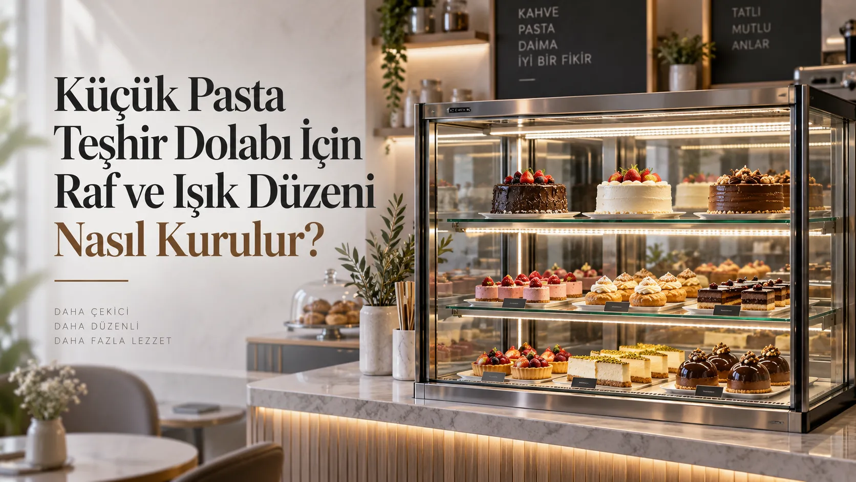 Küçük Pasta Teşhir Dolabı İçin Raf ve Işık Düzeni Nasıl Kurulur?
