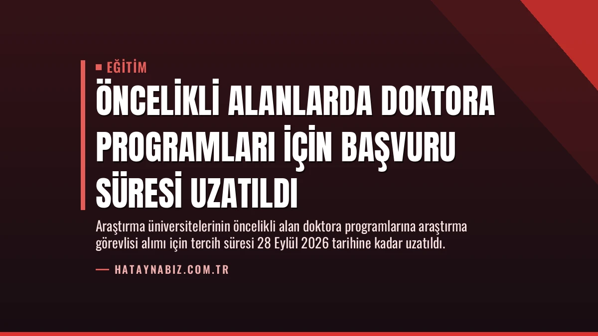 Öncelikli Alanlarda Doktora Programları İçin Başvuru Süresi Uzatıldı