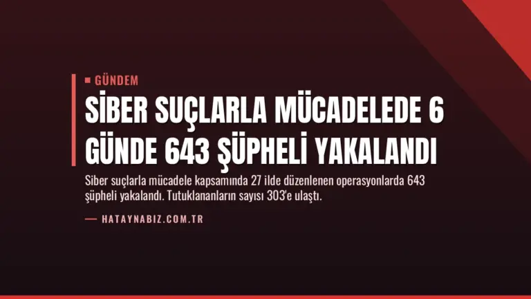 Siber Suçlarla Mücadelede 6 Günde 643 Şüpheli Yakalandı