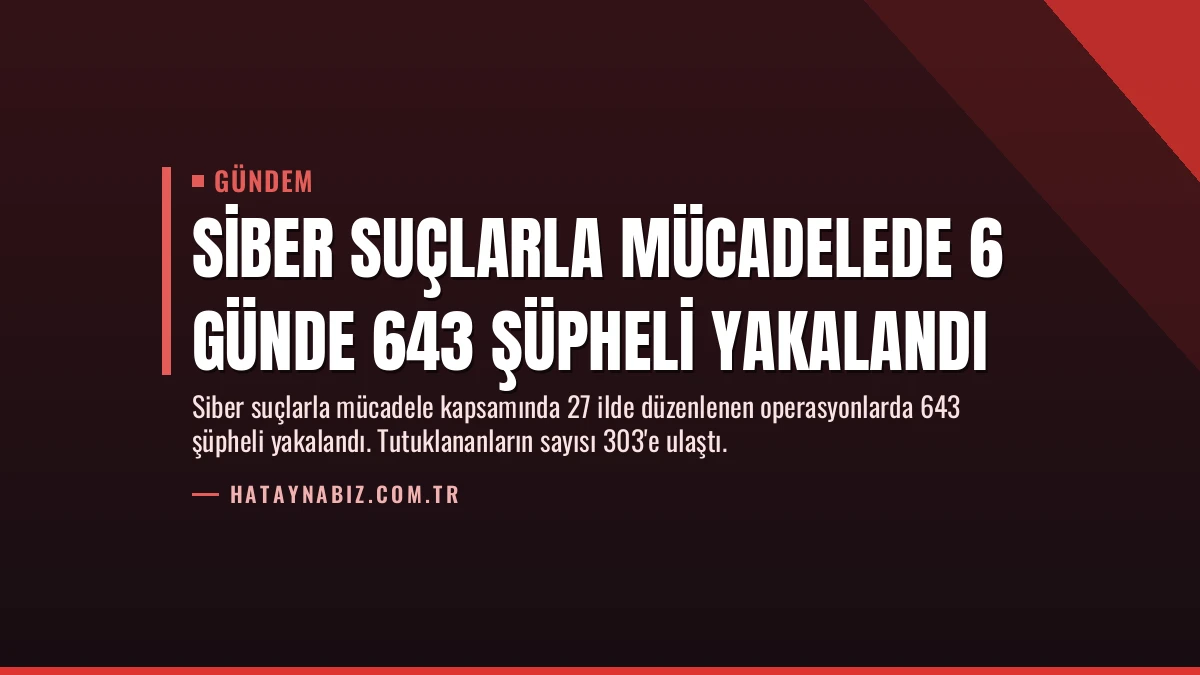 Siber Suçlarla Mücadelede 6 Günde 643 Şüpheli Yakalandı