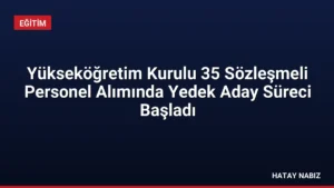 Yükseköğretim Kurulu 35 Sözleşmeli Personel Alımında Yedek Aday Süreci Başladı